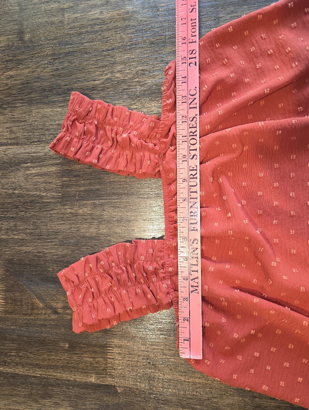 Women's Rust Ruffle Strap‎ Tank Top - Picture 7 of 7